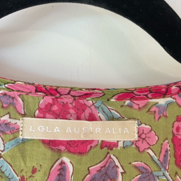 Lola Australia Block Print Cotton Boho Dress Size Large - Picture 8 of 9